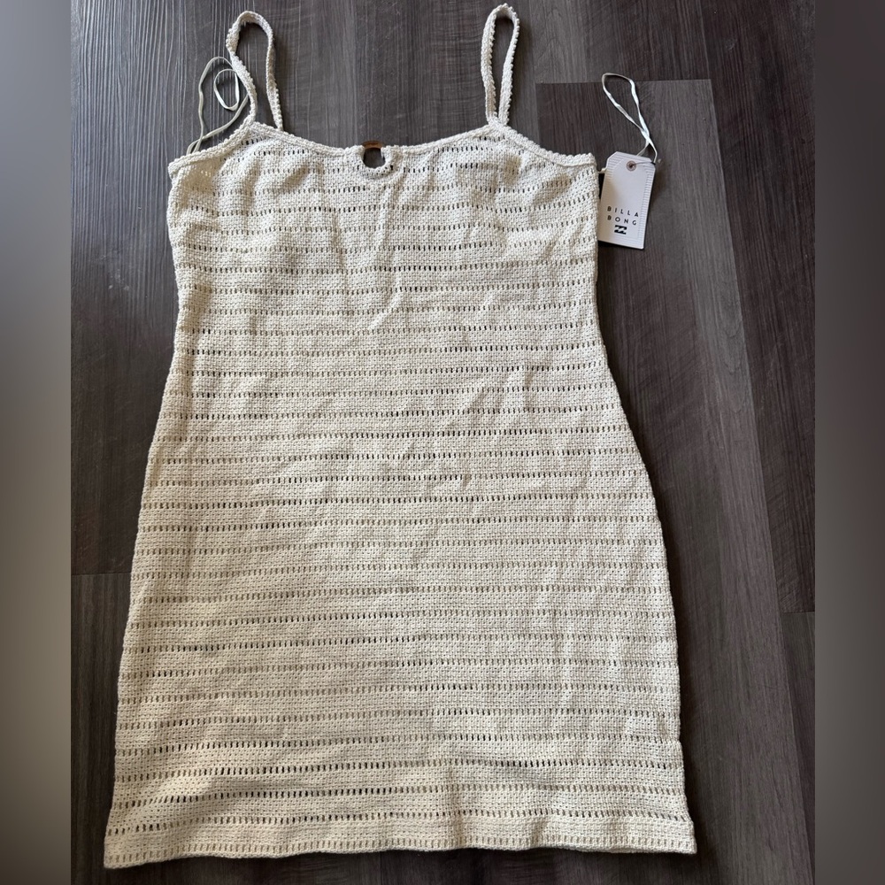 Billabong Cream Crochet Mini Slip Dress